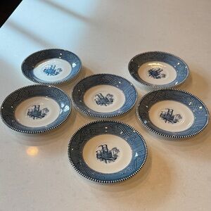 Classic Blue and White Dinnerware steamboat saucer or salad plate dessert Set 6